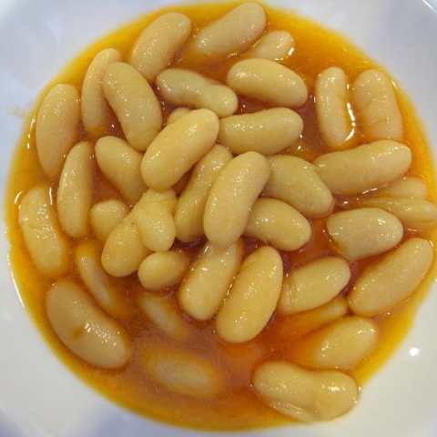 A delicious dish of beans from Asturias (Spain) 